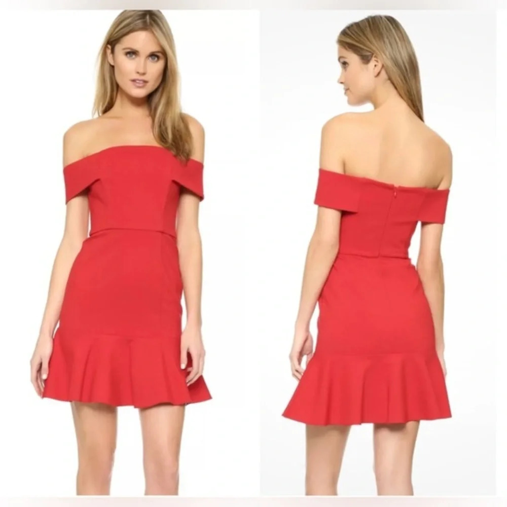 NICHOLAS Red Off-Shoulder Mini Dress